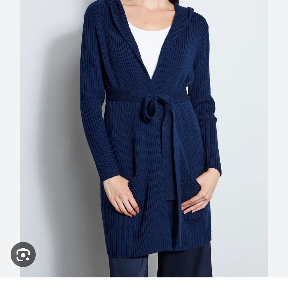 Tahari Long Robe Style Cardigan - Picture 8 of 10